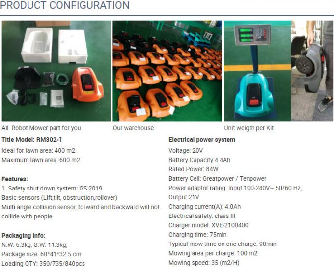 18V 400600M2 Brushless Commercial Robotic Lawn Mower