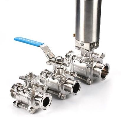 DN10~DN100 1 1/4in Stainless Steel Sanitary Valves Three Piece Ball Valve