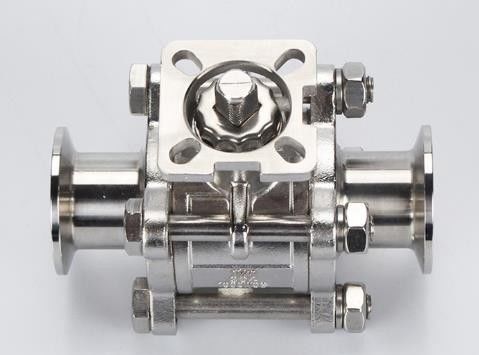 Pneumatic DN10~DN100 1/2in 3 Way Sanitary Ball Valve With Spring Actuator