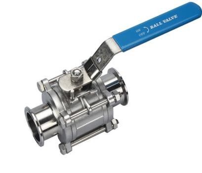 Manual SS304 Stainless Steel Sanitary Valves 3 PCS Ball Valve
