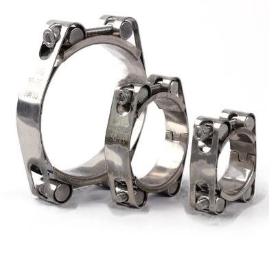 Customized Antirust Double Bolt Hose Clamp / High Pressure Sanitary Clamp