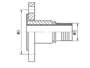 EN16 PTFE Lined Pipe Fittings Pipe Swivel Flange With Toothed Hose Shank
