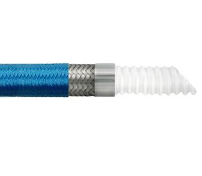 ID38mm OD55mm Rubber Cover Ptfe Convoluted Tubing For Hot Air Oil