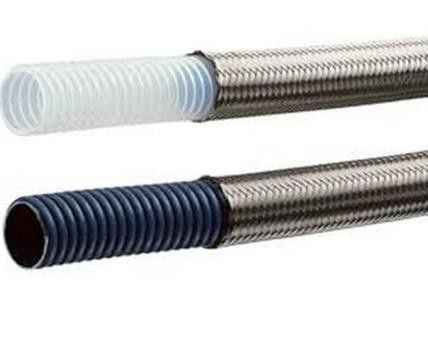 Convoluted Antistatic ID9.5mm  Lined Hose 0.9mm Thick Ptfe Braided Hose
