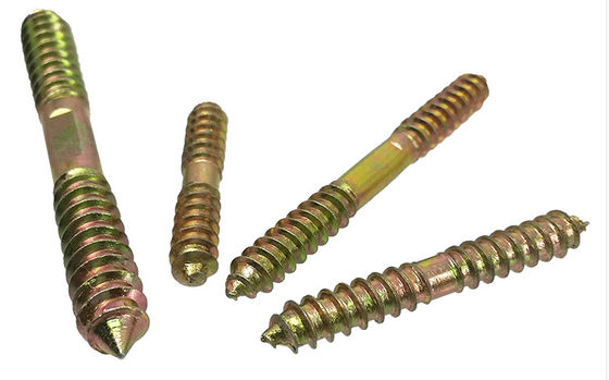 Carbon Steel Class 4.8 Zinc Yellow Plated Black Double Head Hanger Bolt With Wood Thread