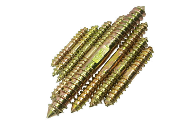 Carbon Steel Class 4.8 Zinc Yellow Plated Black Double Head Hanger Bolt With Wood Thread