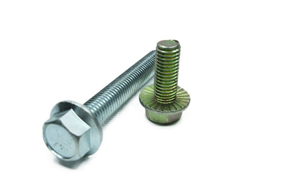 Carbon steel Class4.8 Zinc Plated M6 M8 M10 Serrated  Hex Flange Bolts