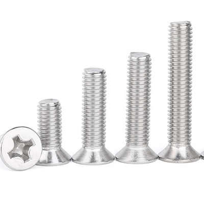 Stainless Steel A2-70 A4-80 / Ss304 Ss316 Bright  Countersunk Socket Crossed Head Screw
