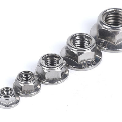 Stainless steel SS304 SS316 Bright  DIN 6923 Hexagon Flange Nuts