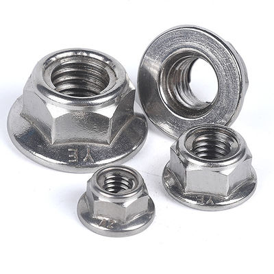 Stainless steel SS304 SS316 Bright  DIN 6923 Hexagon Flange Nuts