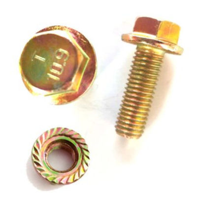 Zinc Yellow Plated M20 Grade 8.8 Bolts / Hex Head Flange Bolt
