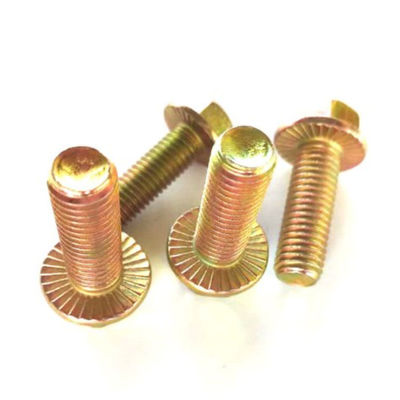 Zinc Yellow Plated M20 Grade 8.8 Bolts / Hex Head Flange Bolt