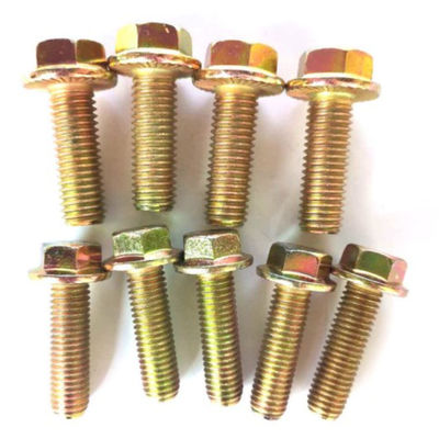 Zinc Yellow Plated M20 Grade 8.8 Bolts / Hex Head Flange Bolt