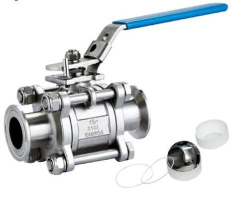 DN10~DN100 1 1/4in Stainless Steel Sanitary Valves Three Piece Ball Valve