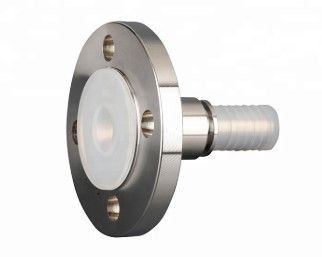 PFA Lined 3/4 Inch Pipe Flange 19mm Hose Fittings With Toothed Hose Shank