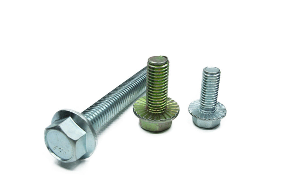 Carbon steel Class4.8 Zinc Plated M6 M8 M10 Serrated  Hex Flange Bolts