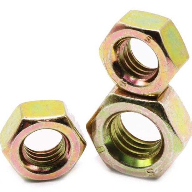 Class 4 6 8  Zinc Yellow Plated Din934 Hex Nut / M6 Hexagon Nut